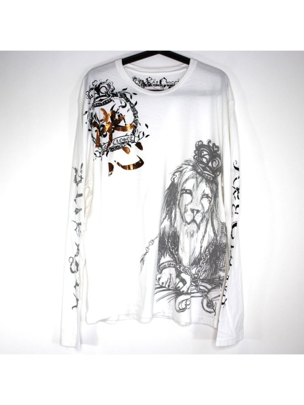 Key Closet Mens XL Y2K Style Studded Lion Made In USA T-Shirt NEW Q1134